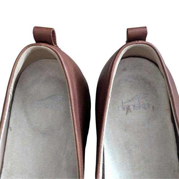 Dansko Linley Tan Burnished Calf Leather Loafers Womens EU 41 US 10-10.5 Slip On - Picture 10 of 12
